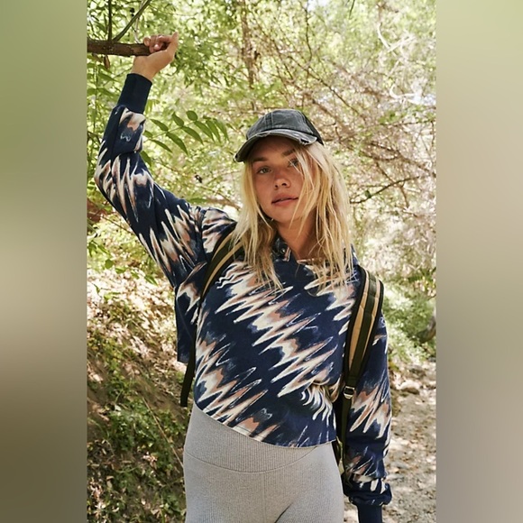 Free People Half Time Printed Hoodie Size S - Picture 1 of 6